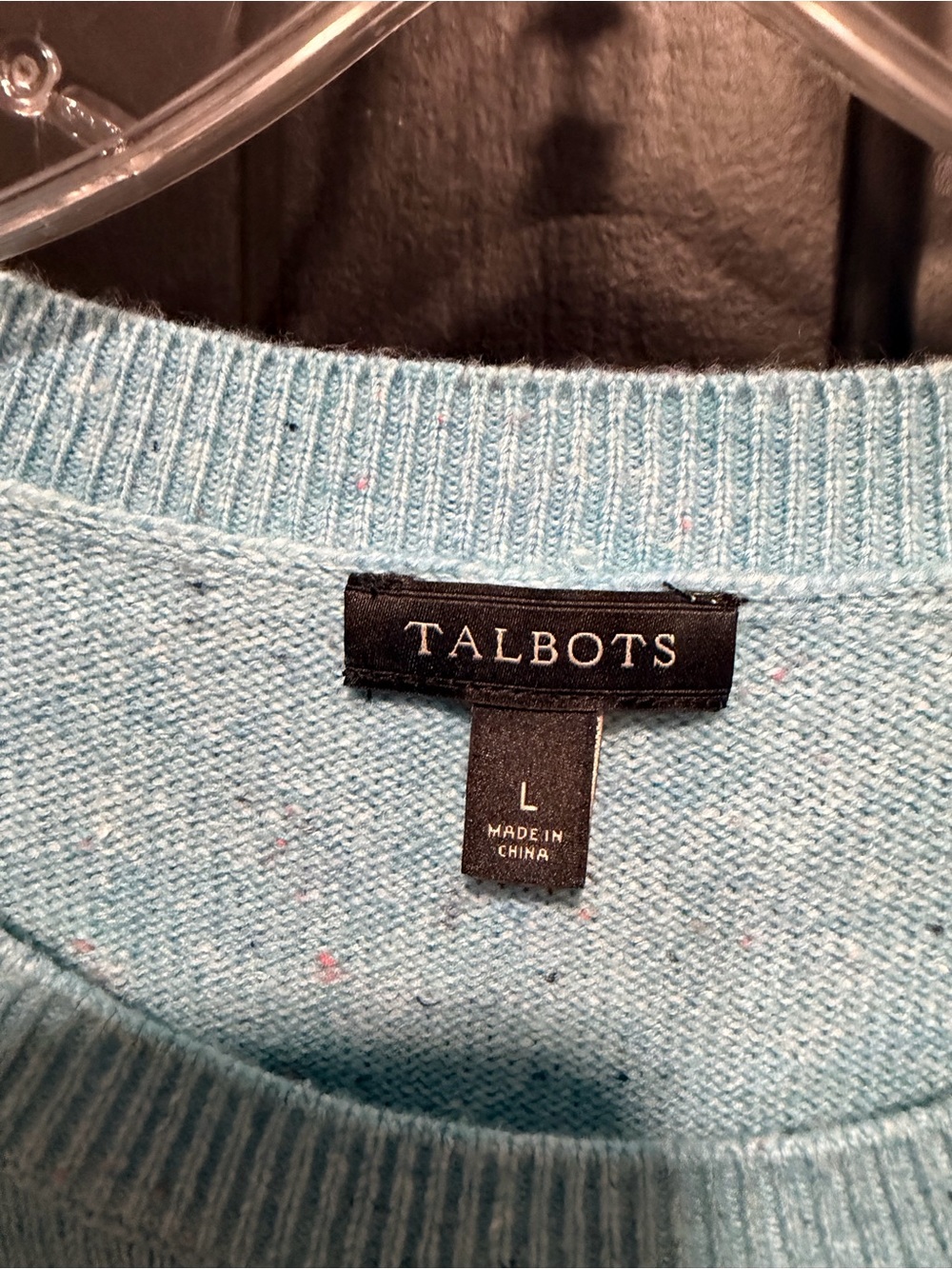 Talbots Aqua Blue Speckled Crewneck Sweater Dress